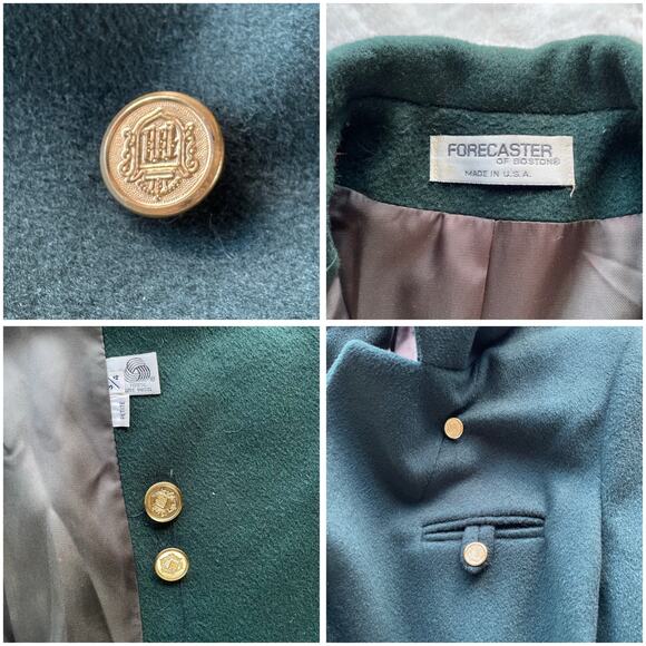 🔥Vintage Forecaster Of Boston USA Pure Wool Double Breasted Minimalist Overcoat - Picture 15 of 16